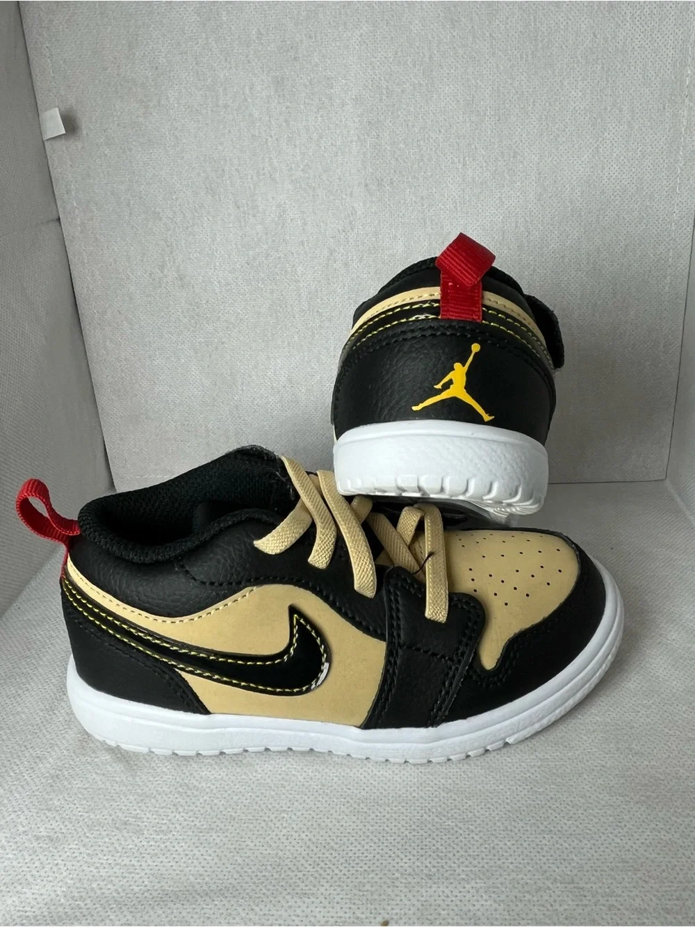 Nike Air Jordan 1 Low Alt Toddler 9C Black Beige Kids Sneakers Authentic